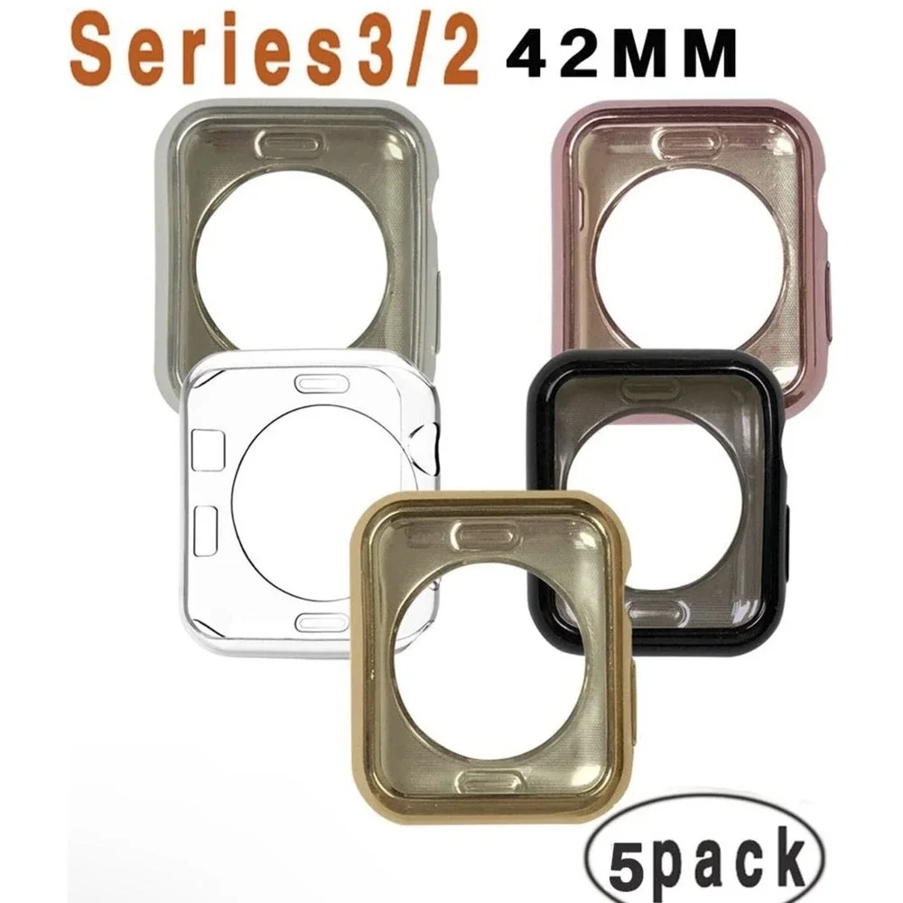 Compatible with Apple Watch Case 42mm, 5 Pack